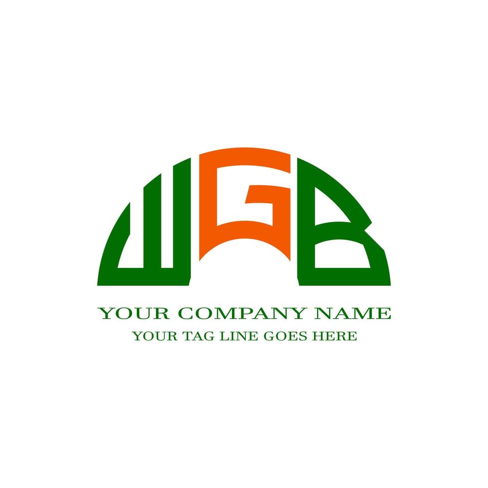 wgb lettera logo design creativo con grafica vettoriale