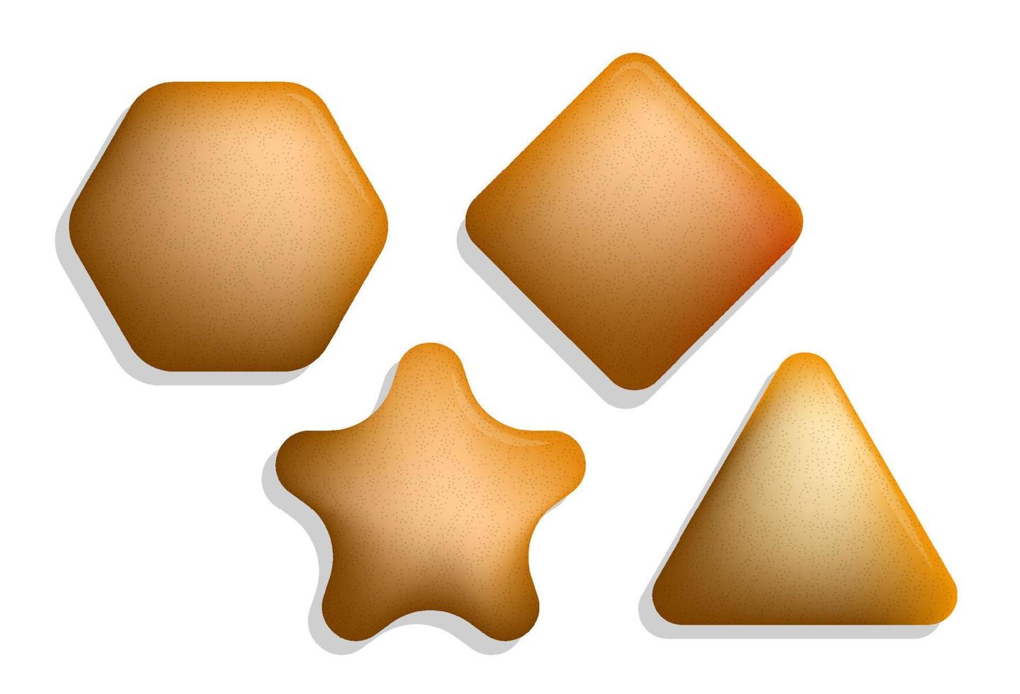 forme geometriche semplici sotto forma di caramelle caramelle. elementi per l'arredamento e la decorazione. vettore 3d realistico isolato su sfondo bianco