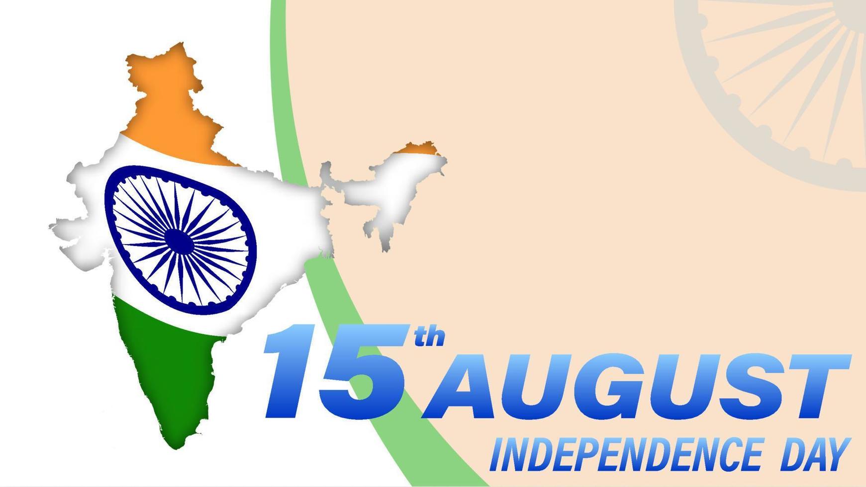 giorno dell'indipendenza indiana. contorni dei confini di stato sullo sfondo della bandiera indiana. elemento di design per le vacanze. design di banner o volantini per il 15 agosto vettore
