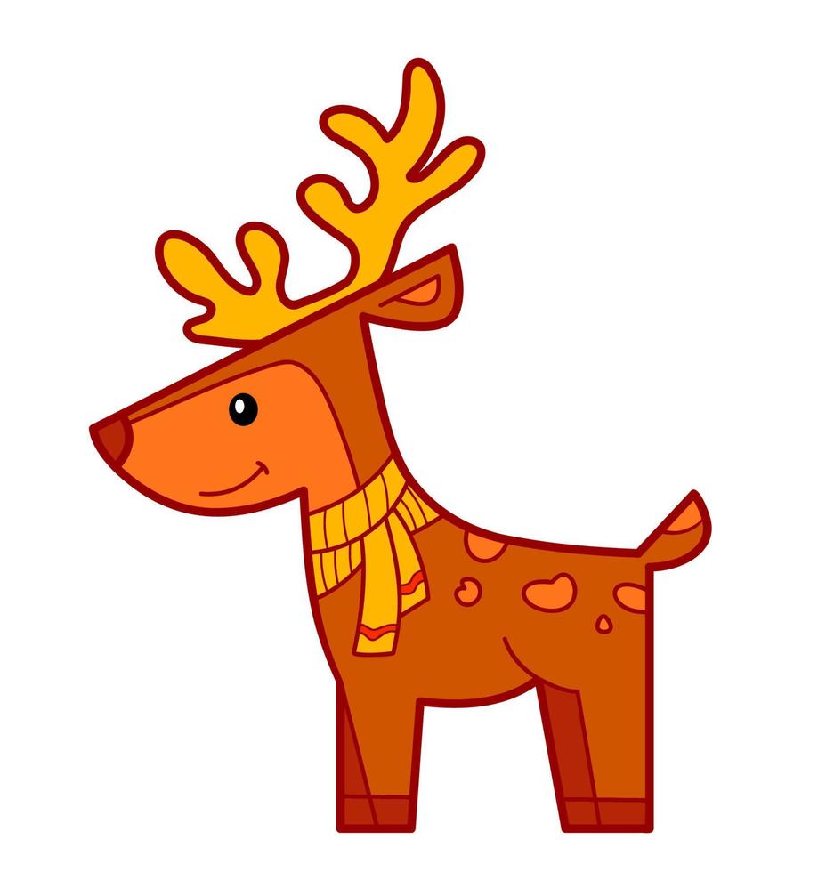 ClipArt di cartoni animati di Natale. illustrazione vettoriale di clipart di cervo
