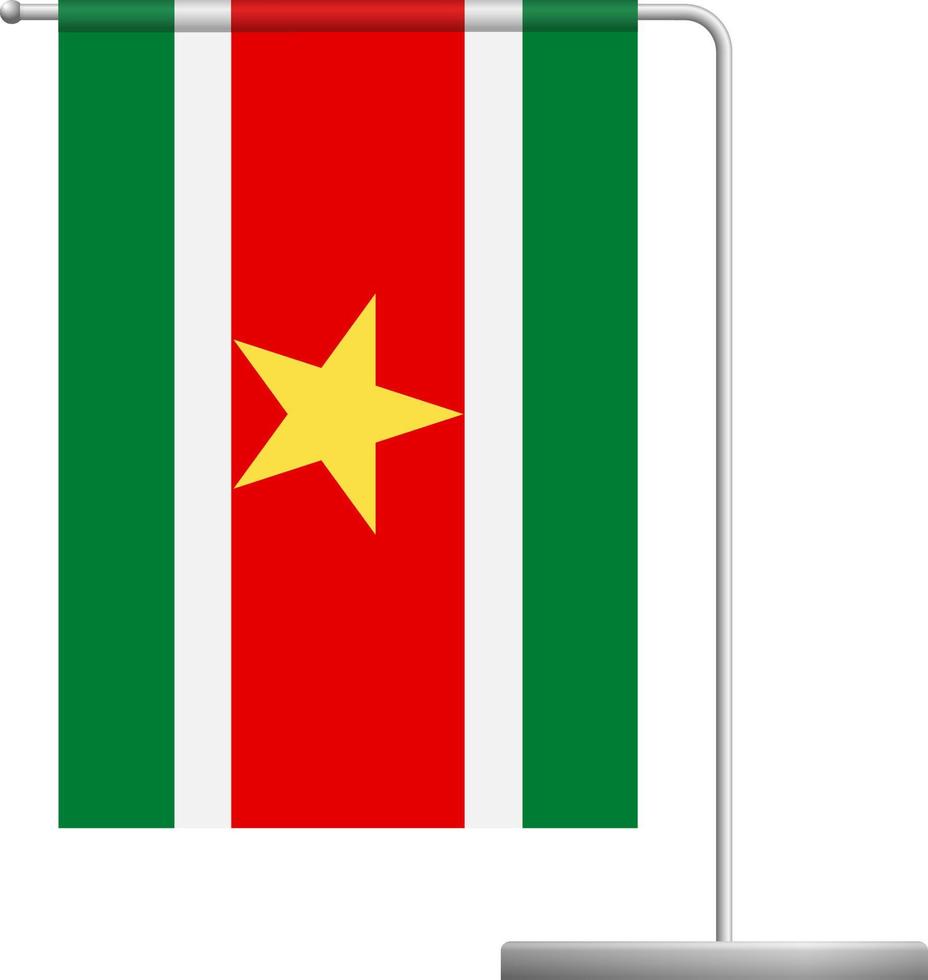 bandiera del suriname sull'icona del palo vettore