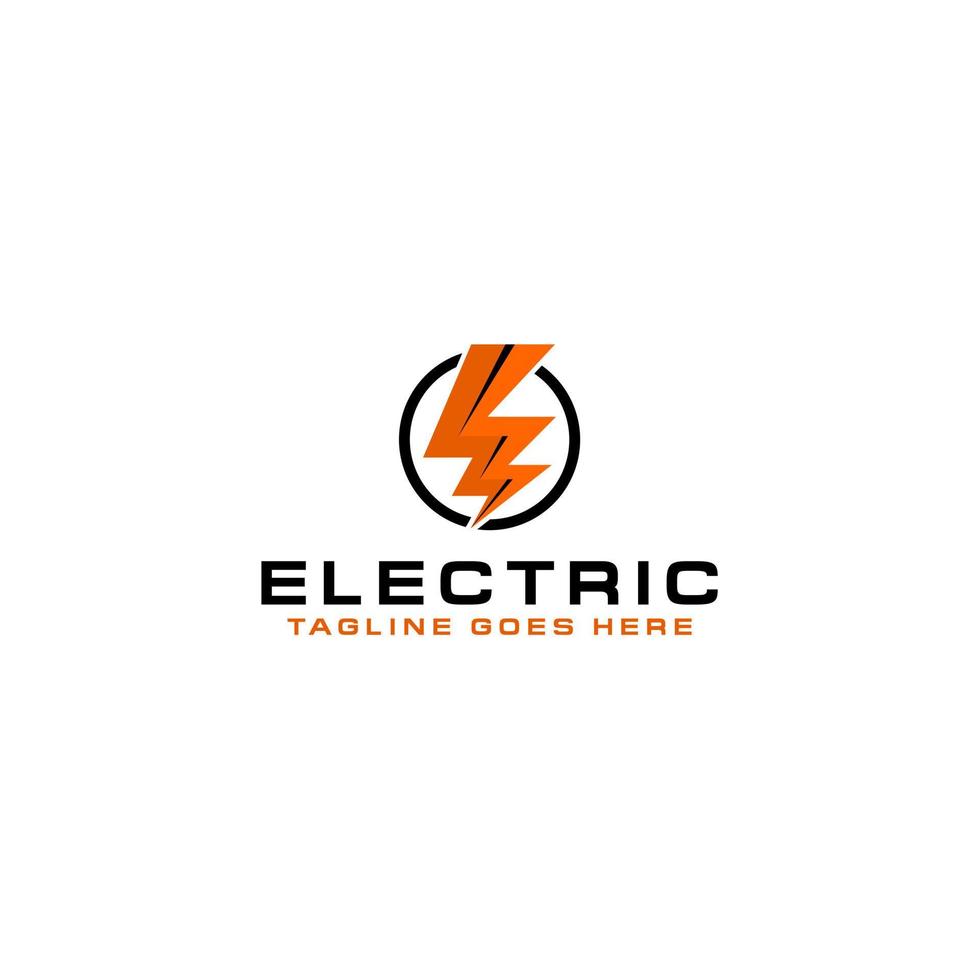 lettera e flash logo elettrico bullone società energetica vettore