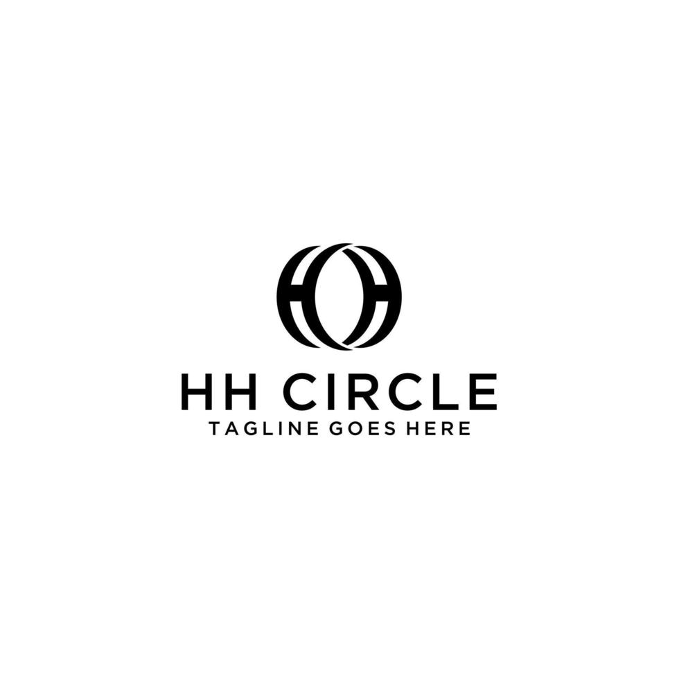la lettera hh che forma un cerchio per le iniziali del tuo logo aziendale vettore