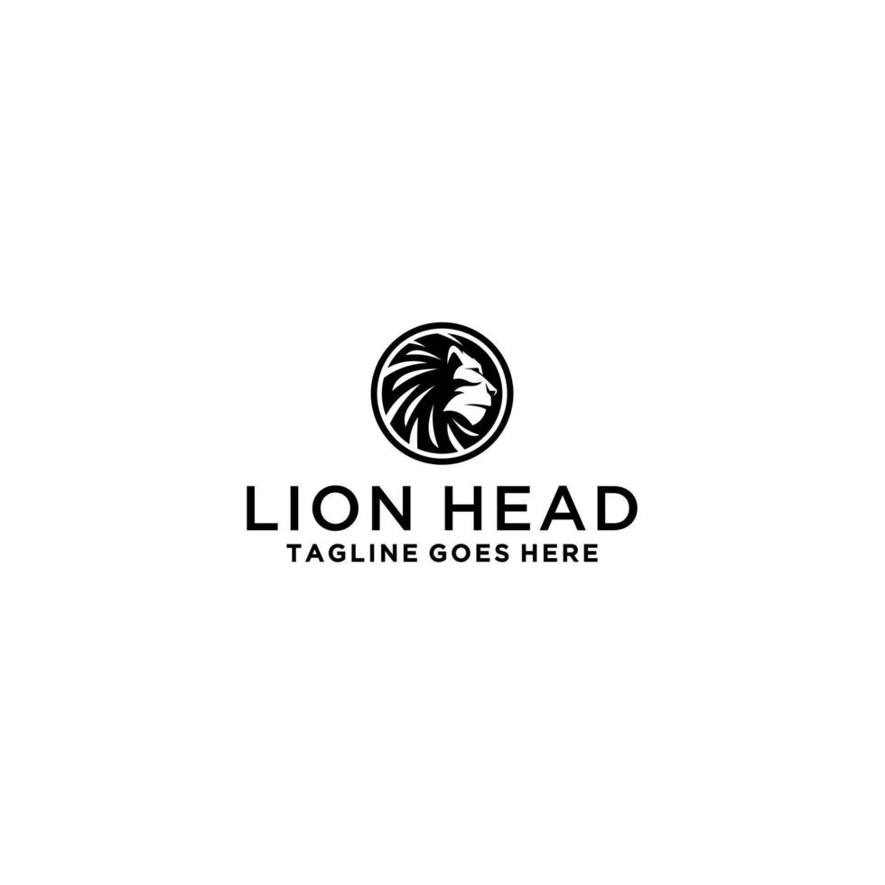 disegno del segno del logo della testa di leone vettore