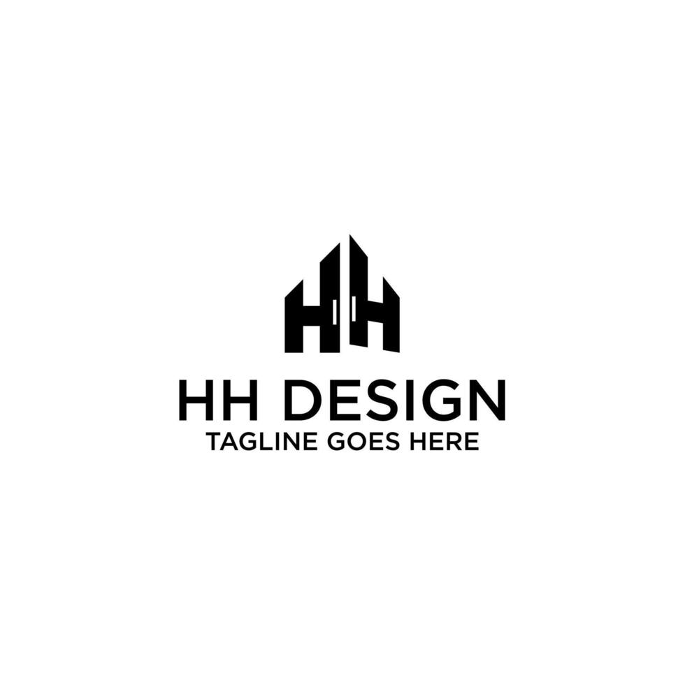 lettere hh per le iniziali del design del logo della tua azienda vettore