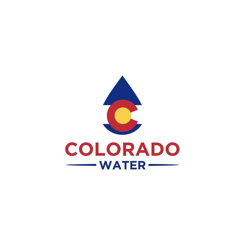disegno del segno del logo dell'acqua del colorado vettore