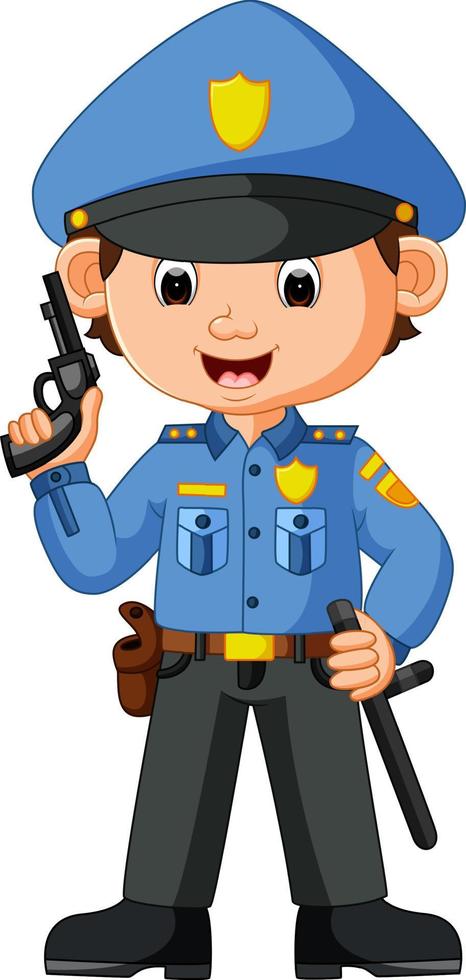 simpatico cartone animato poliziotto vettore