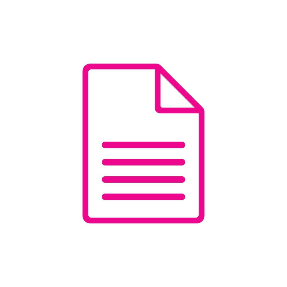 eps10 icona o logo della linea del documento vettoriale rosa in semplice stile moderno e piatto alla moda isolato su sfondo bianco