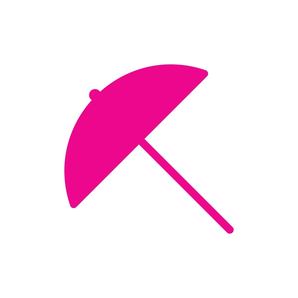 eps10 icona o logo dell'ombrello di vettore rosa in stile moderno alla moda piatto semplice isolato su priorità bassa bianca