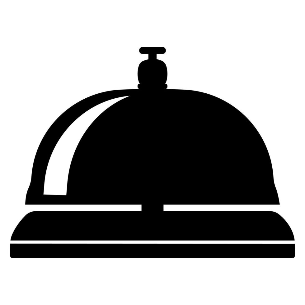 campanello della reception dell'hotel, campanello di servizio, icona della campana alla reception. illustrazione vettoriale piatta.