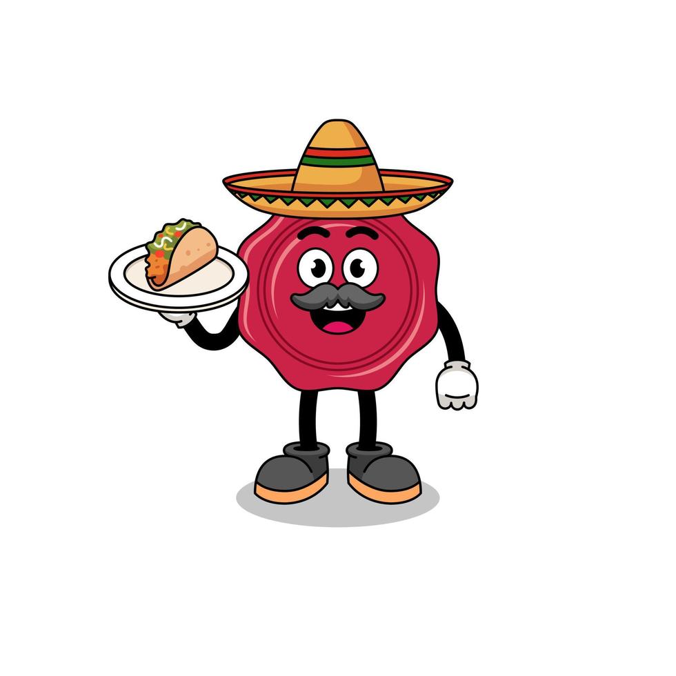 personaggio dei cartoni animati di ceralacca come chef messicano vettore