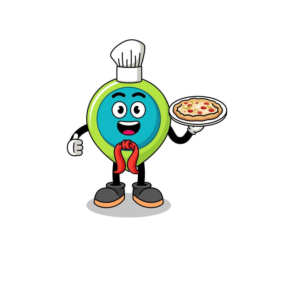 illustrazione del simbolo della posizione come chef italiano vettore