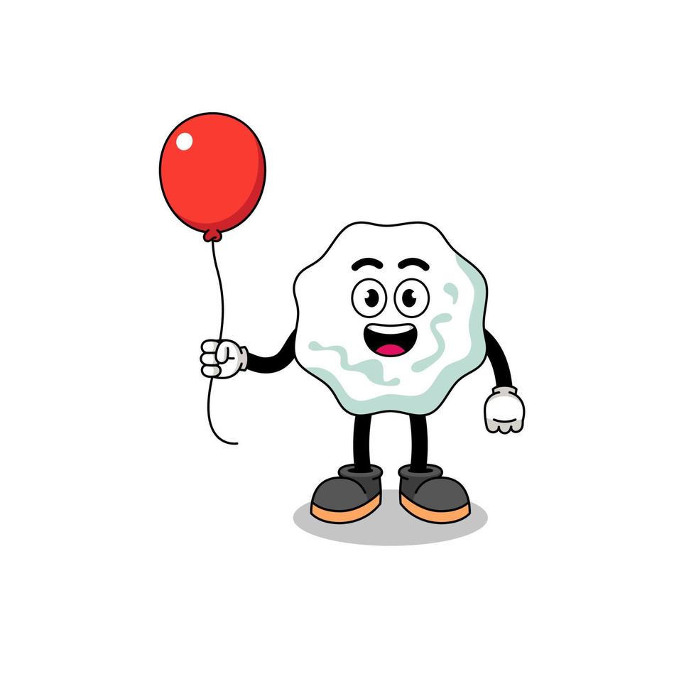 cartone animato di gomma da masticare con in mano un palloncino vettore