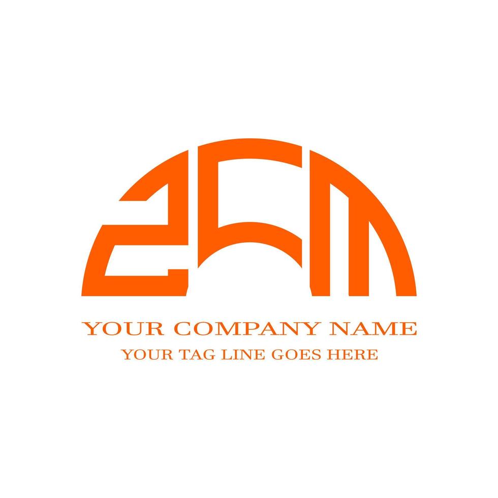 zcm lettera logo design creativo con grafica vettoriale