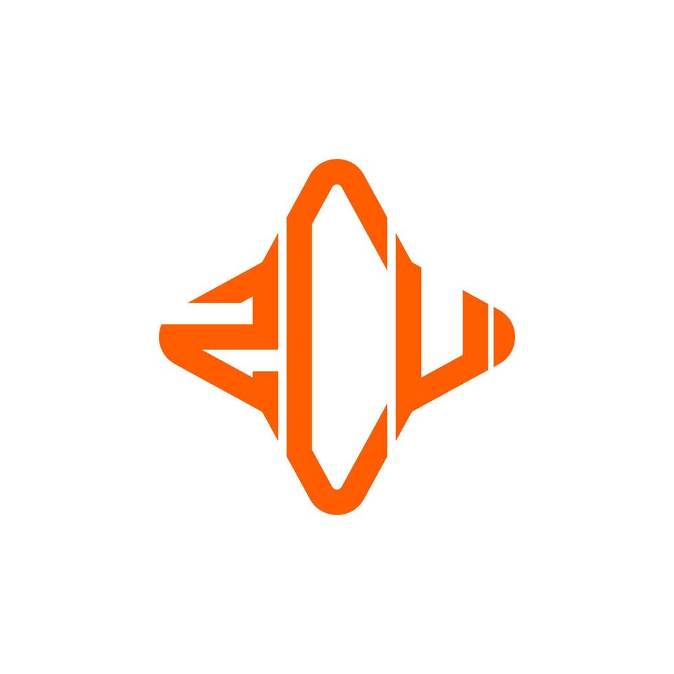 zcu lettera logo design creativo con grafica vettoriale