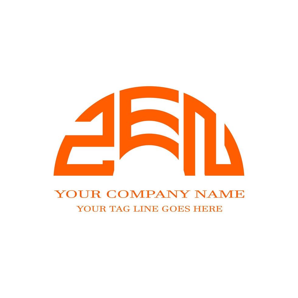 zen lettera logo design creativo con grafica vettoriale