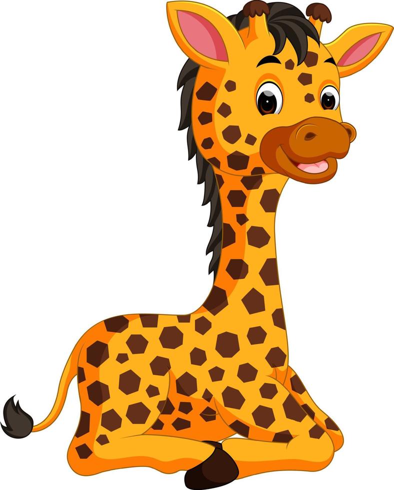 simpatico cartone animato giraffa vettore