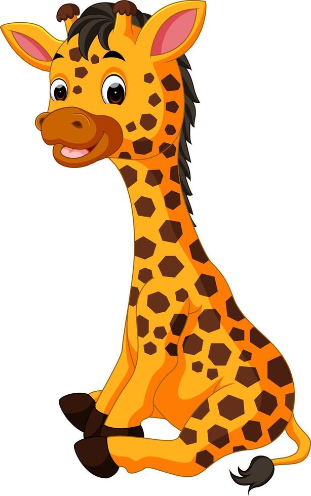 simpatico cartone animato giraffa vettore