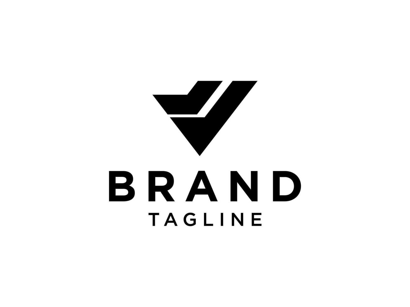 lettera iniziale astratta j logo. forme geometriche nere lettere collegate isolate su sfondo bianco. utilizzabile per loghi aziendali e di branding. elemento del modello di progettazione logo vettoriale piatto.