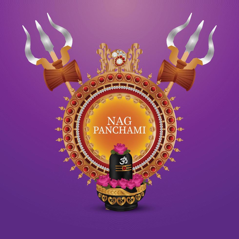 sfondo del festival culturale indiano happ nagpanchami vettore