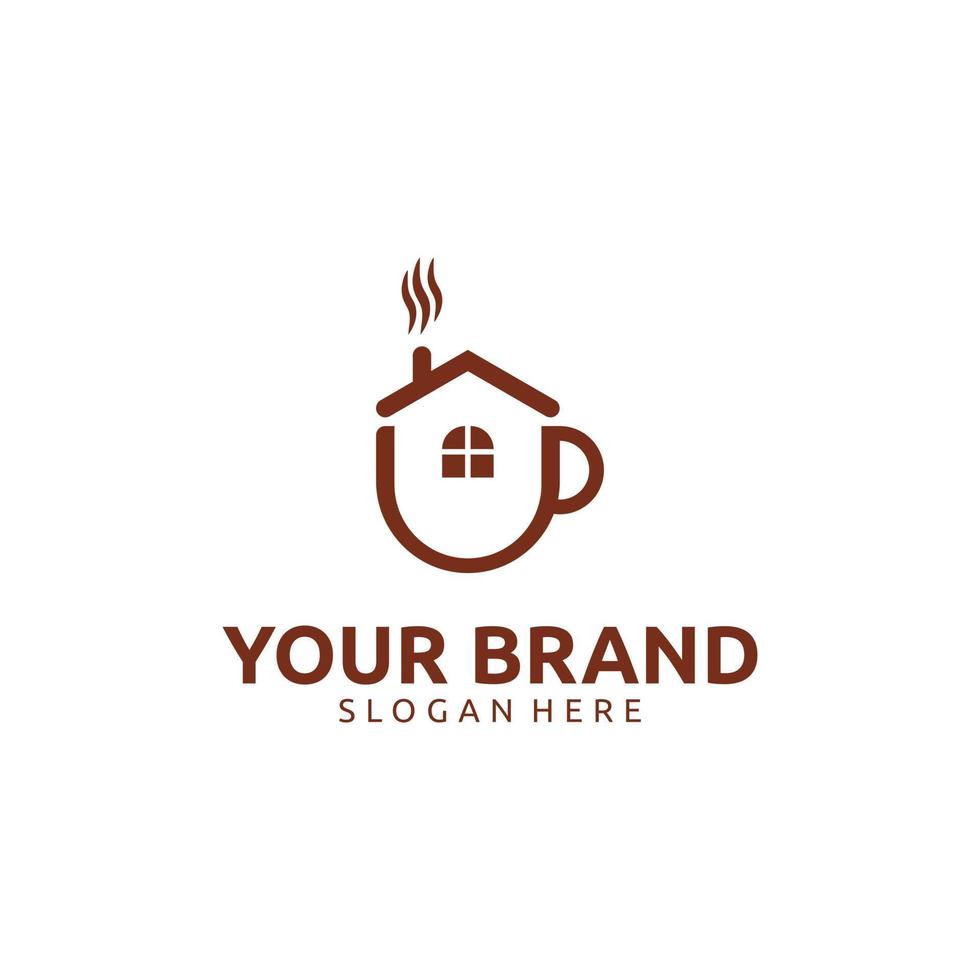 design del logo della caffetteria e del bar vettore