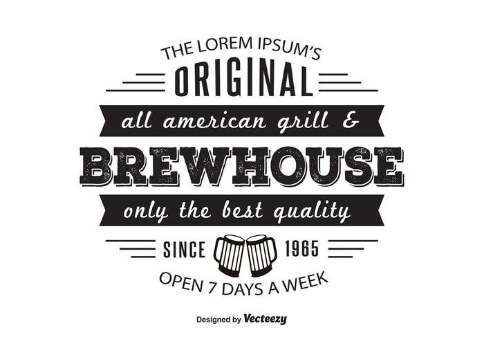 modello logo brewhouse griil vettore