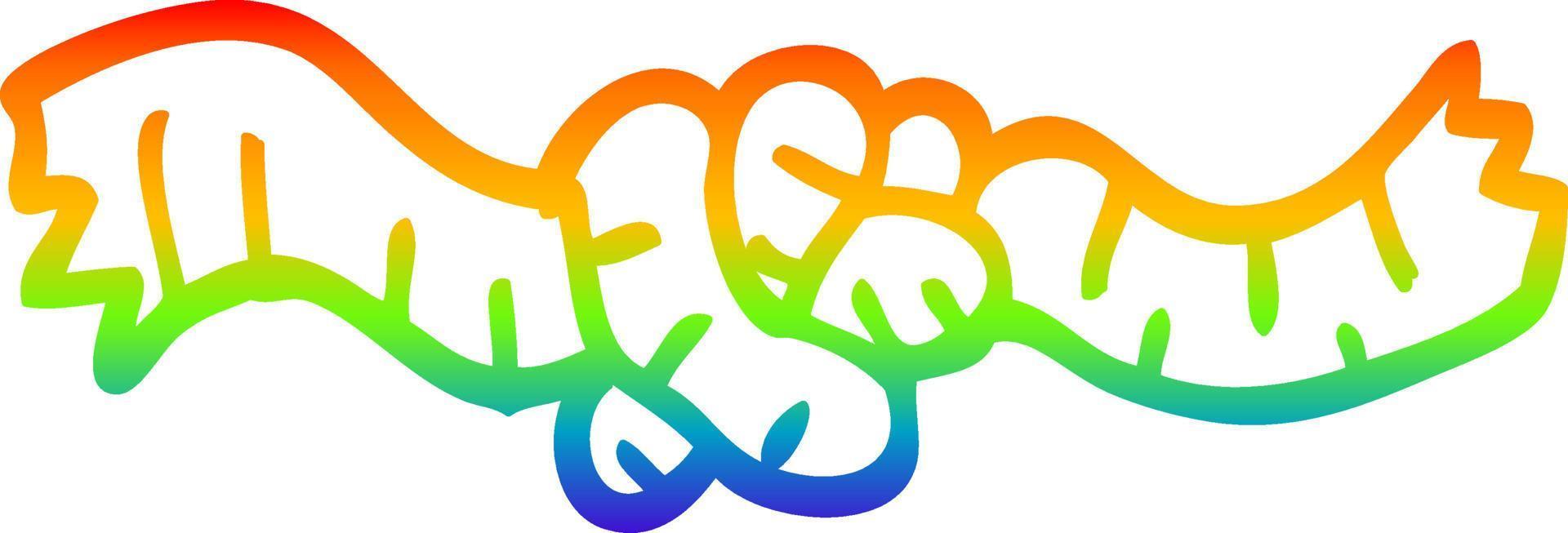 arcobaleno gradiente linea disegno cartone animato corda legata vettore