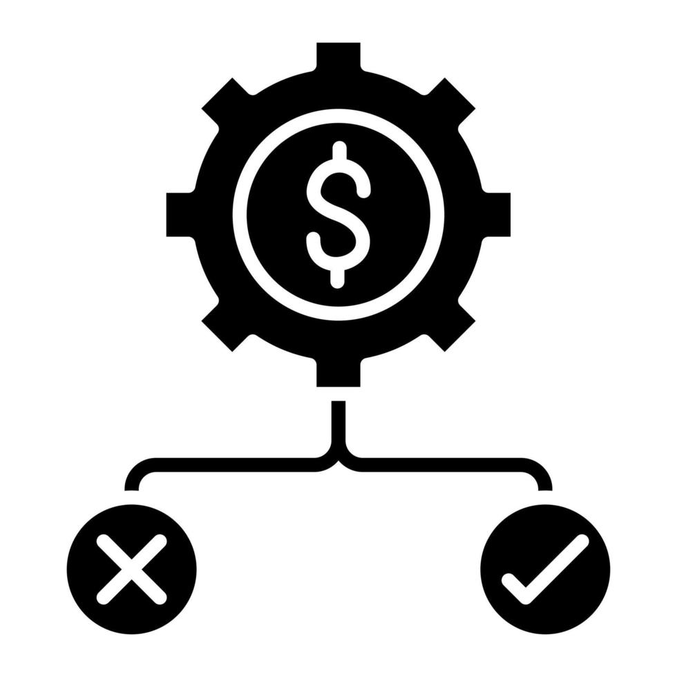 icona del glifo di decisione aziendale vettore