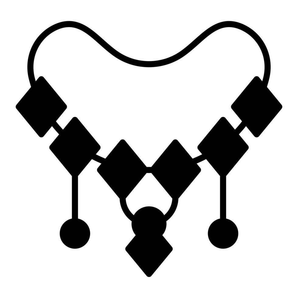 icona del glifo con collana vettore