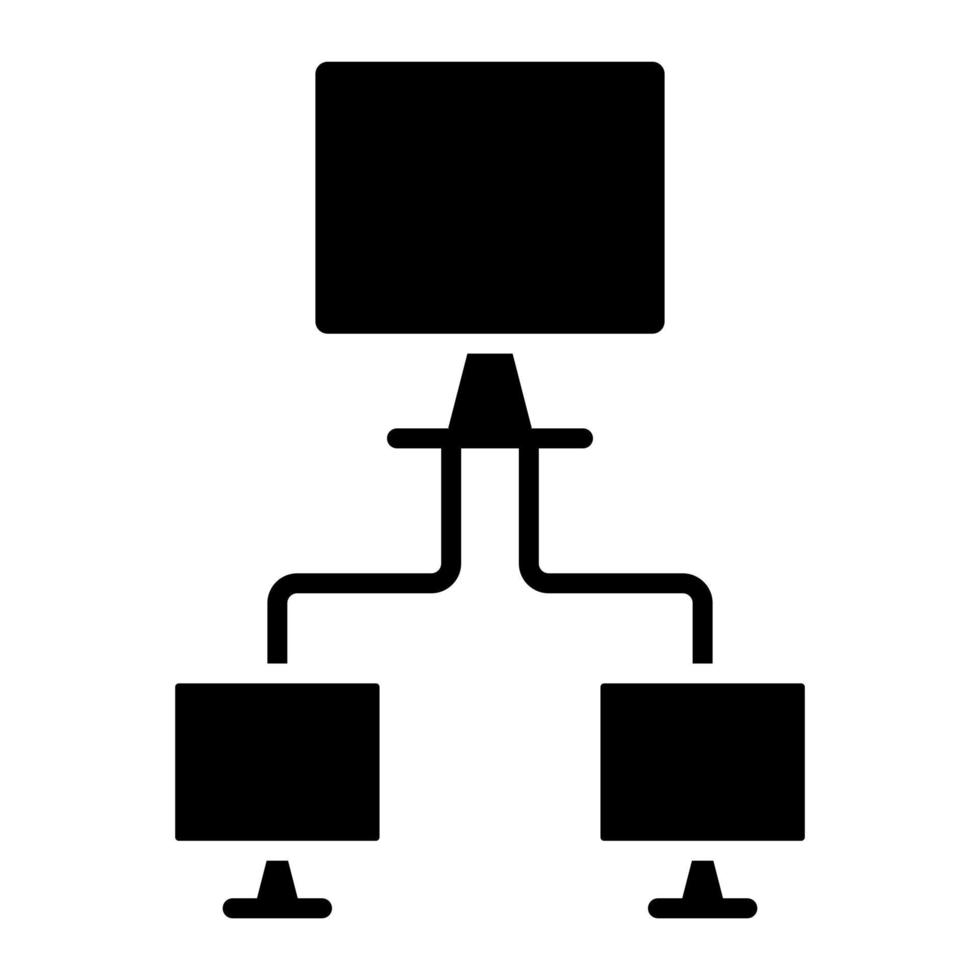icona del glifo di rete del computer vettore