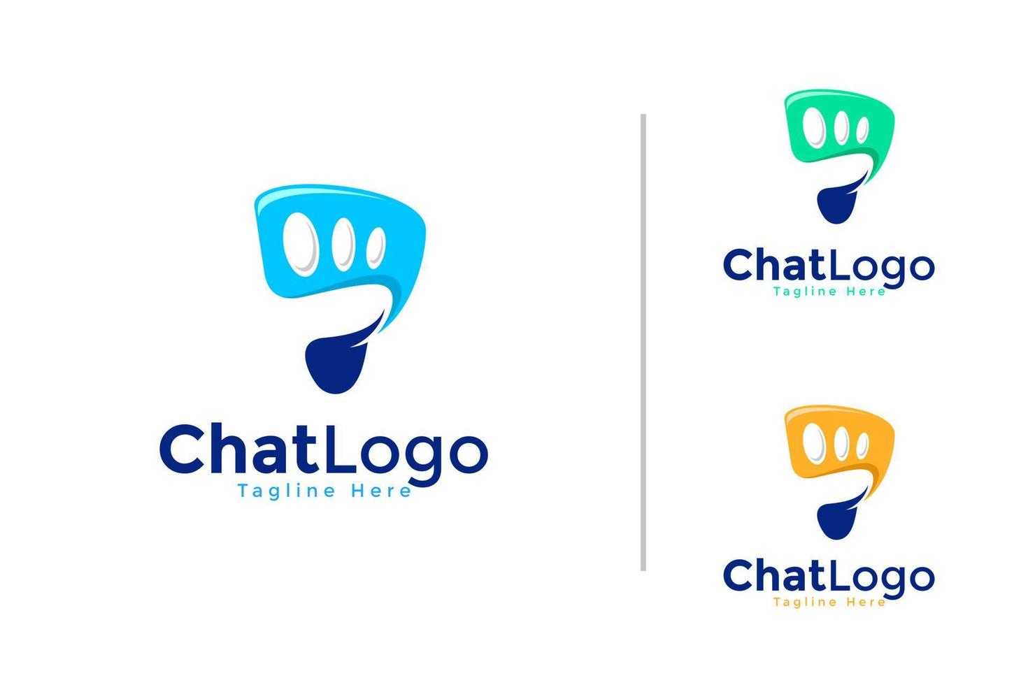 vettore di progettazione di logo di chat di bolla di impronte creative