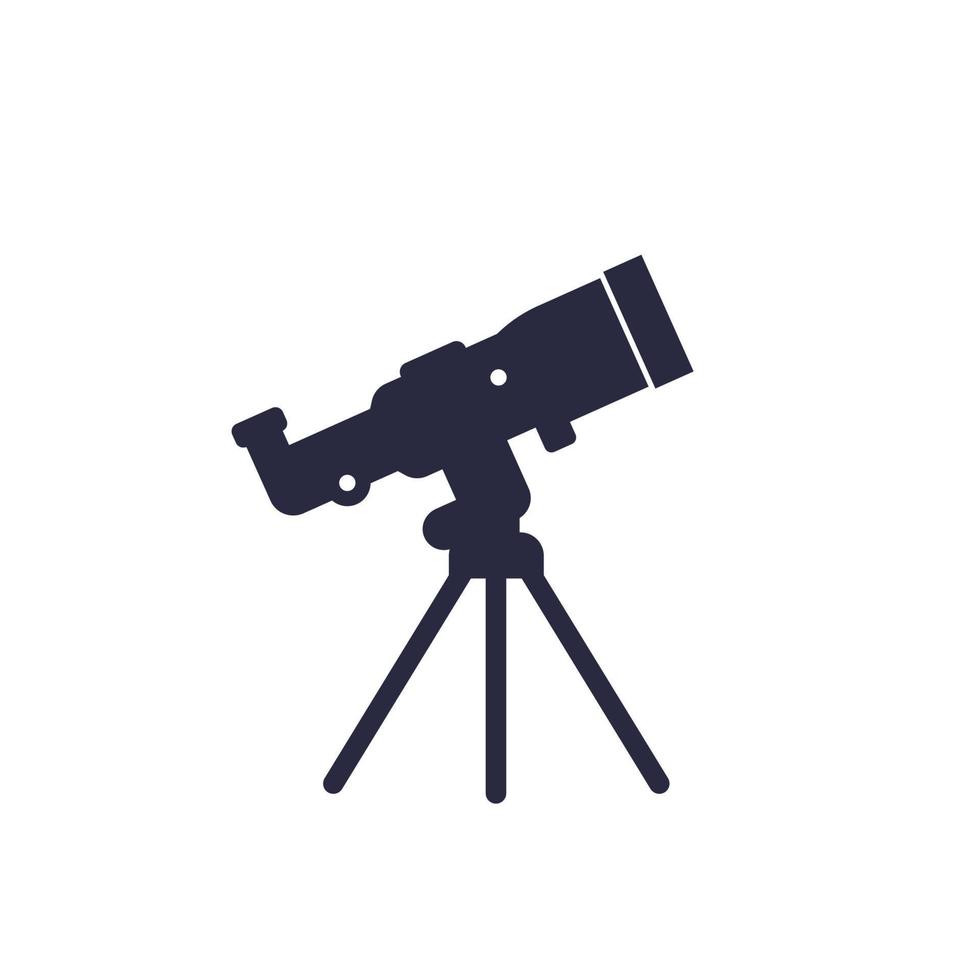 icona del telescopio su bianco vettore