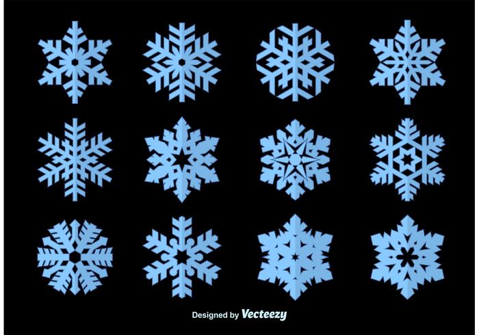 Vettori di sagoma di fiocchi di neve