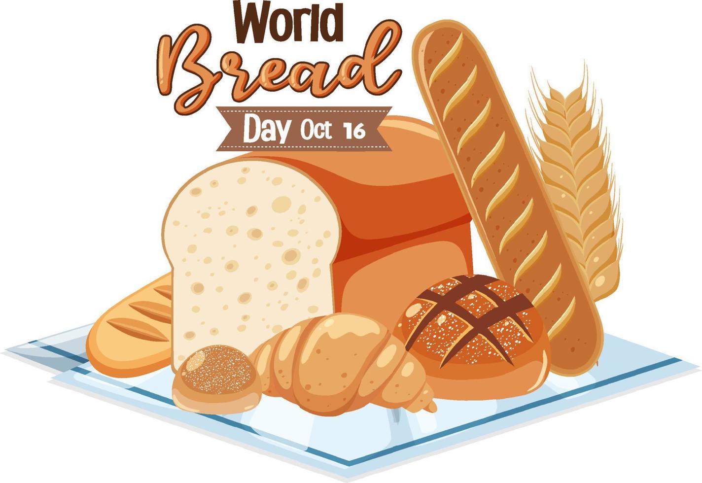 design della bandiera della giornata mondiale del pane vettore