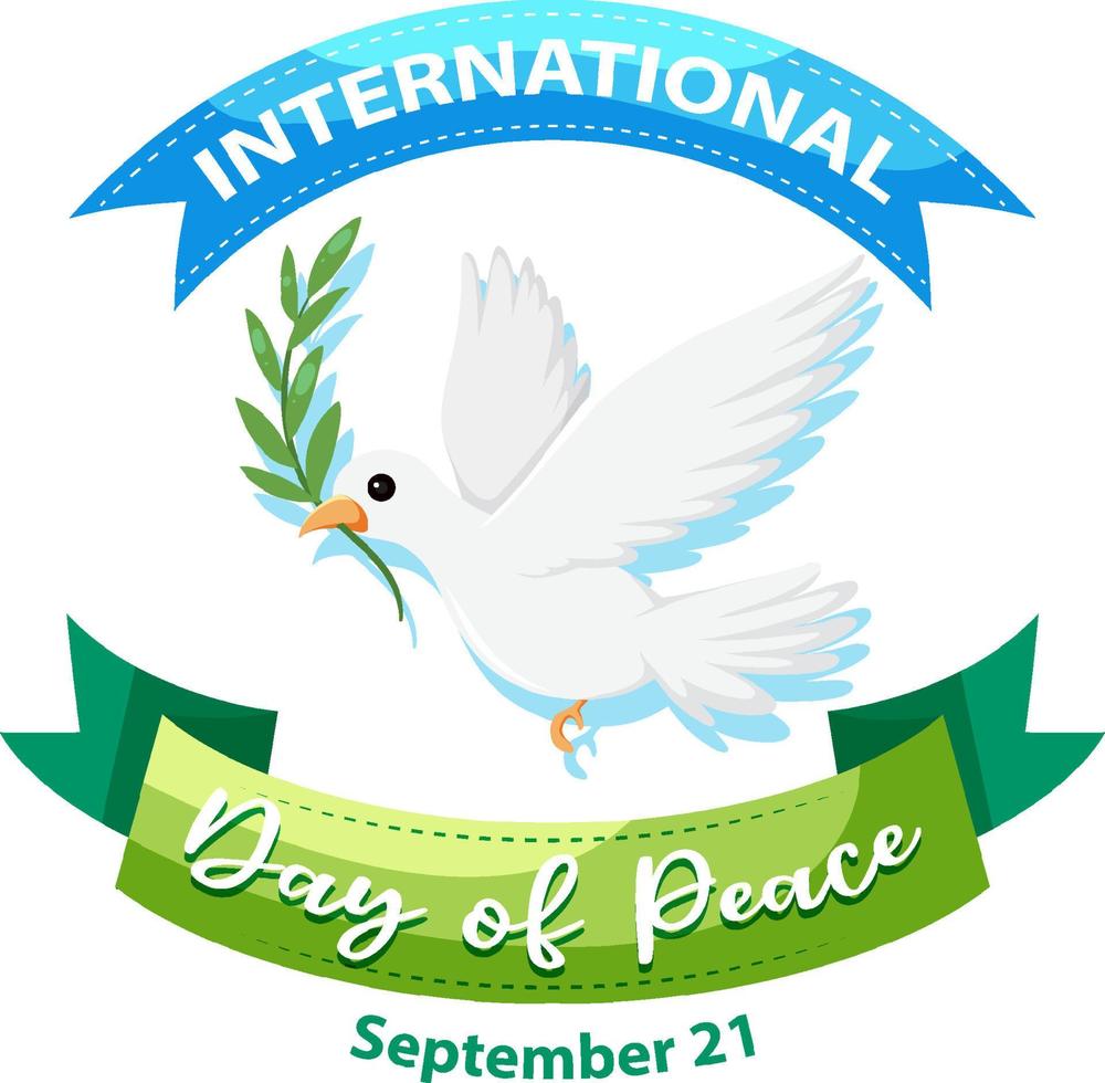 design della bandiera della giornata internazionale della pace vettore