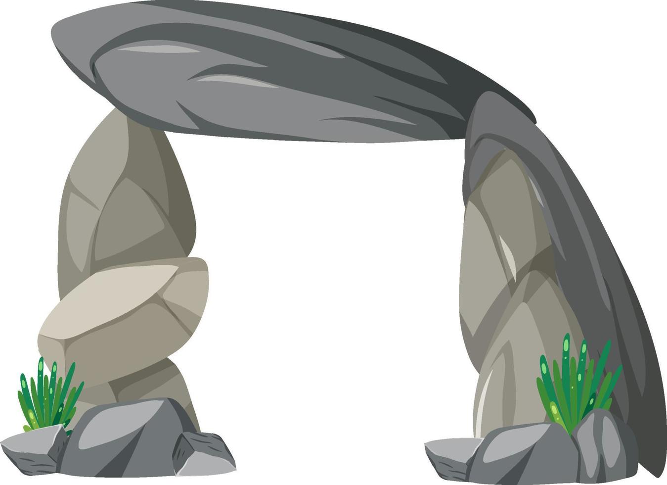 cancello di pietra isolato in stile cartone animato vettore