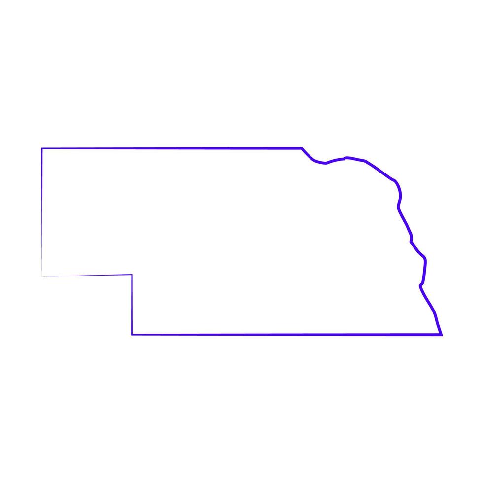 mappa illustrata del nebraska vettore