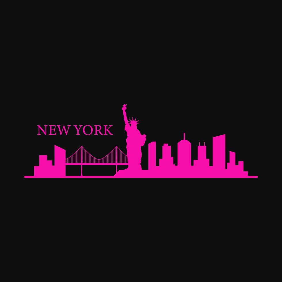 skyline di new york illustrato vettore