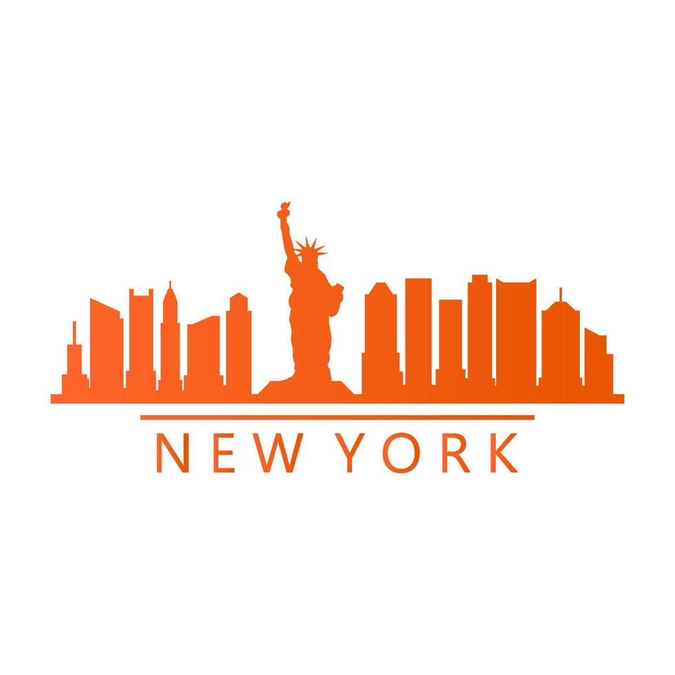 skyline di new york illustrato vettore