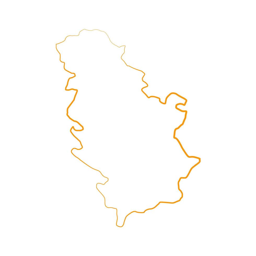 mappa illustrata della serbia vettore