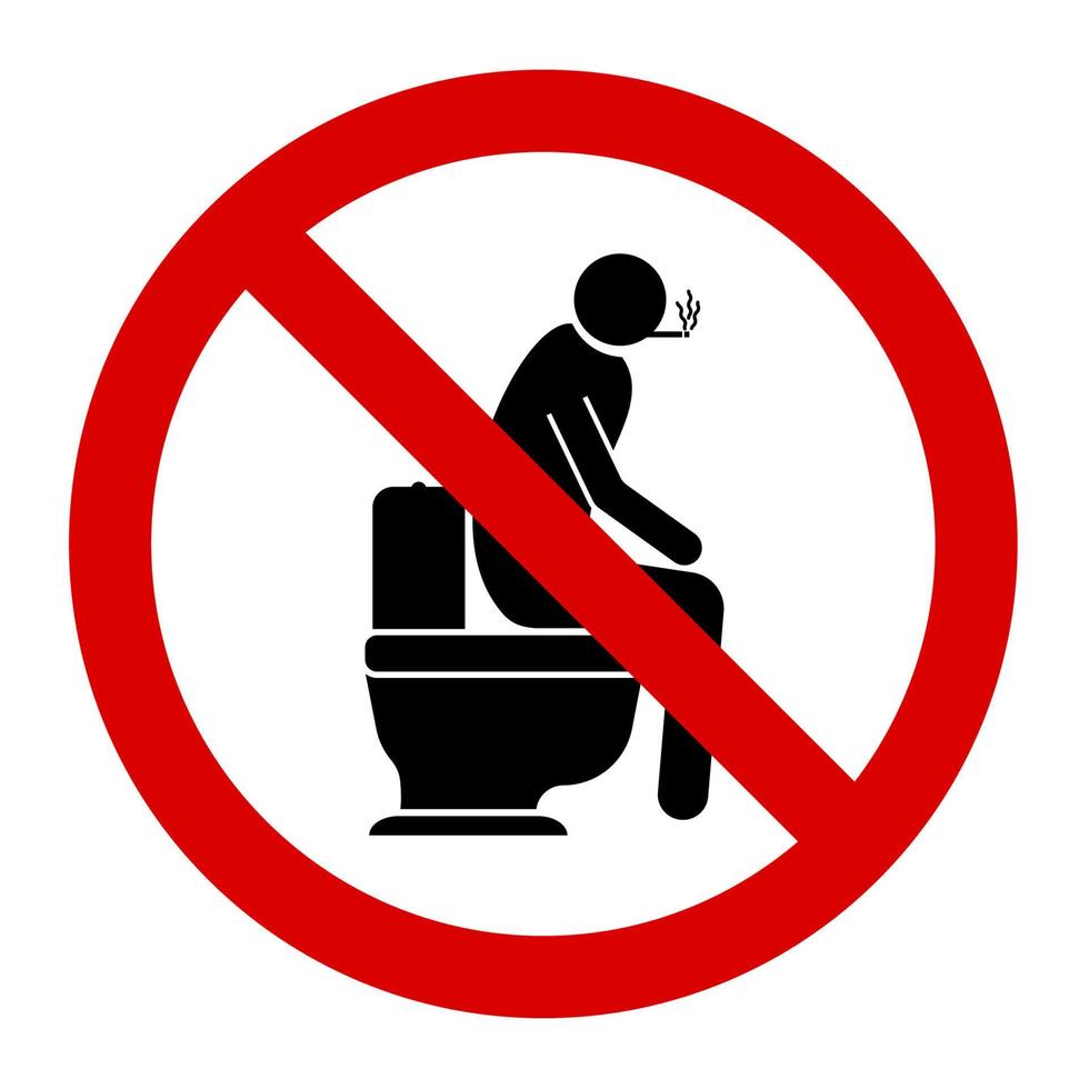 attenzione non fumare durante l'utilizzo di servizi igienici simbolo segno disegno vettoriale illustrazione