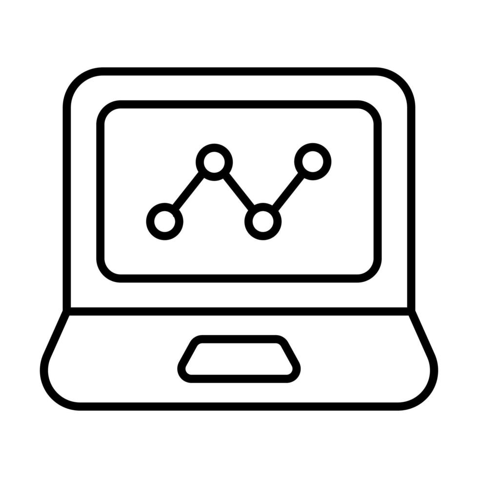 icona della linea vettoriale relativa alla finanza del laptop. pixel di tratto modificabile perfetto.