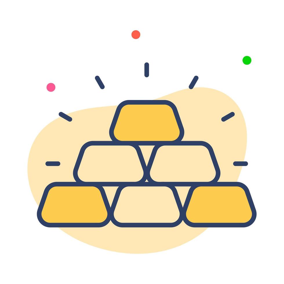 icona della linea vettoriale relativa alla finanza del lingotto d'oro. pixel di tratto modificabile perfetto.