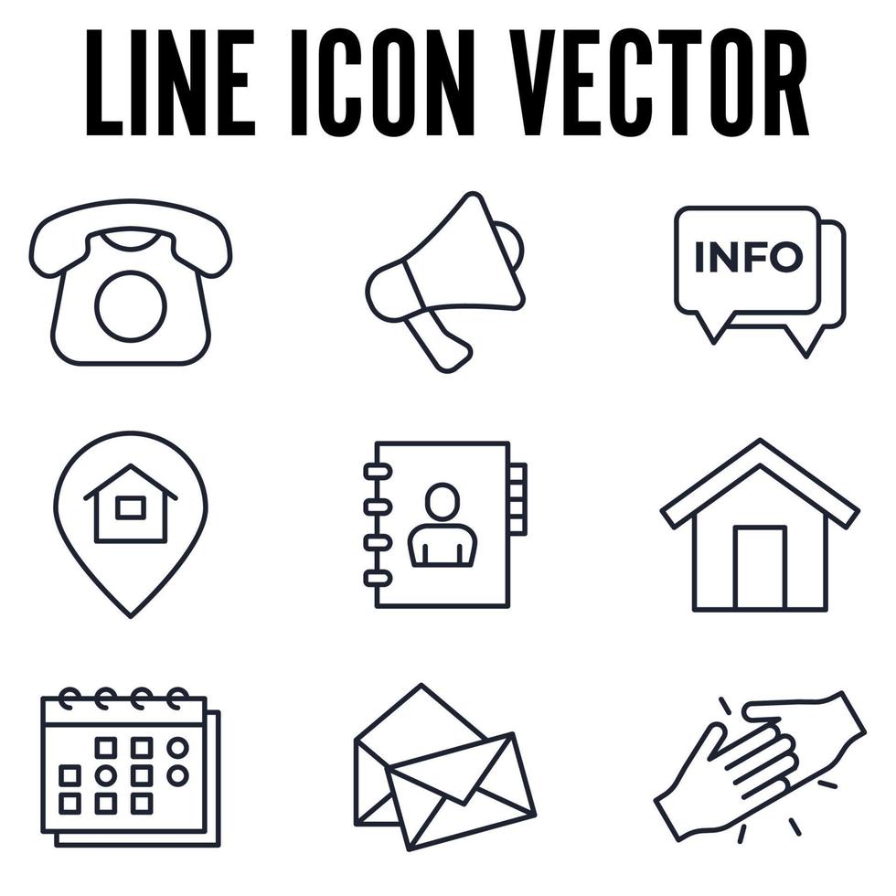 contattaci imposta il modello di simbolo dell'icona per l'illustrazione vettoriale del logo della raccolta di grafica e web design