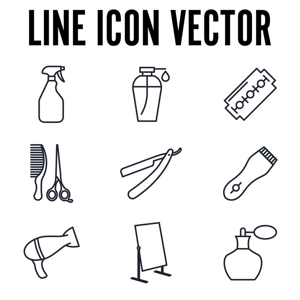 barbiere set icona simbolo modello per grafica e web design collezione logo illustrazione vettoriale