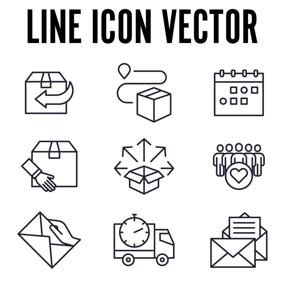 spedizione consegna set icona simbolo modello per grafica e web design raccolta logo illustrazione vettoriale