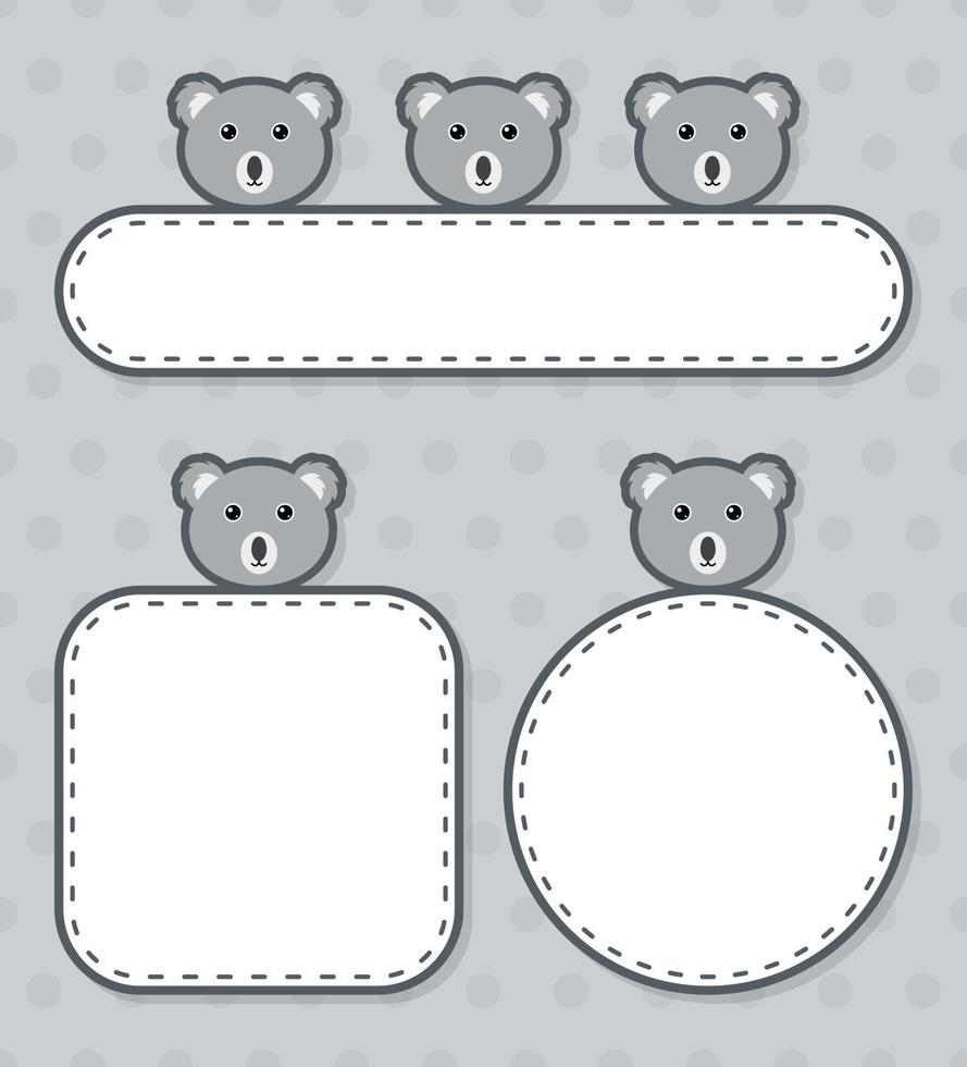 set di banner carino con koala vettore