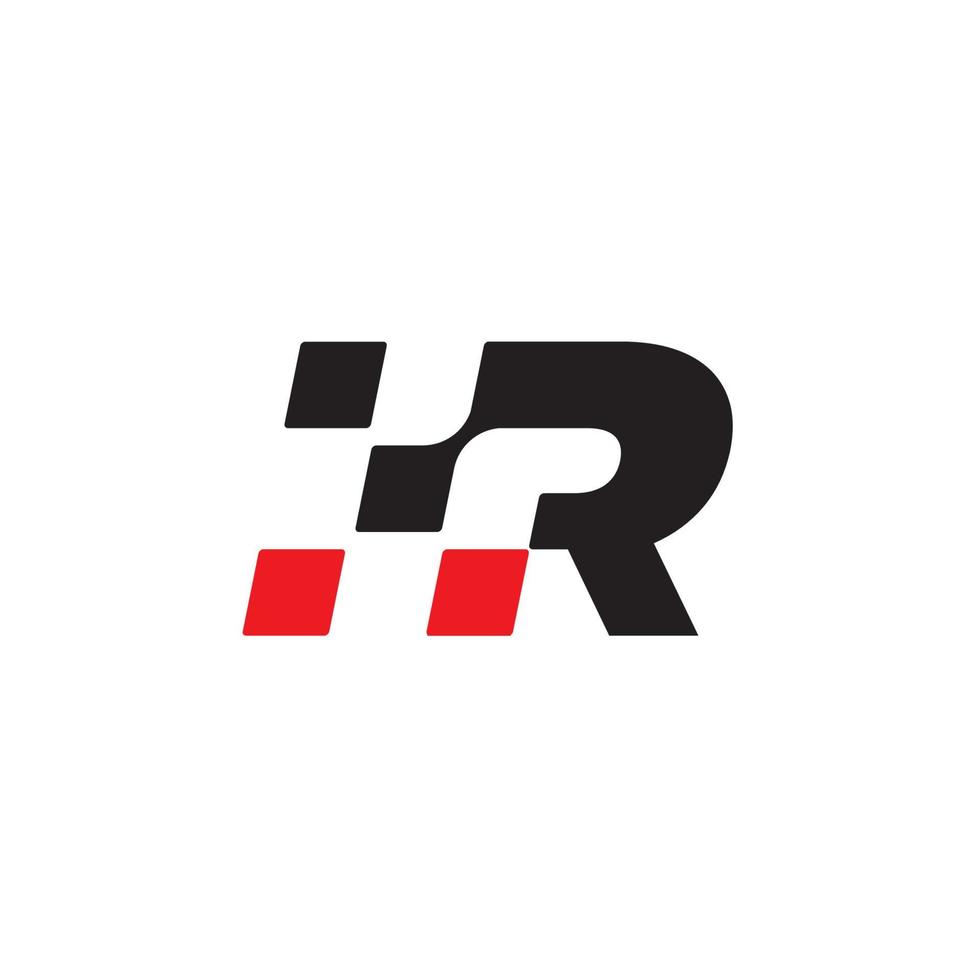 lettera r, modello logo bandiera gara, icona bandiera gara - vettore