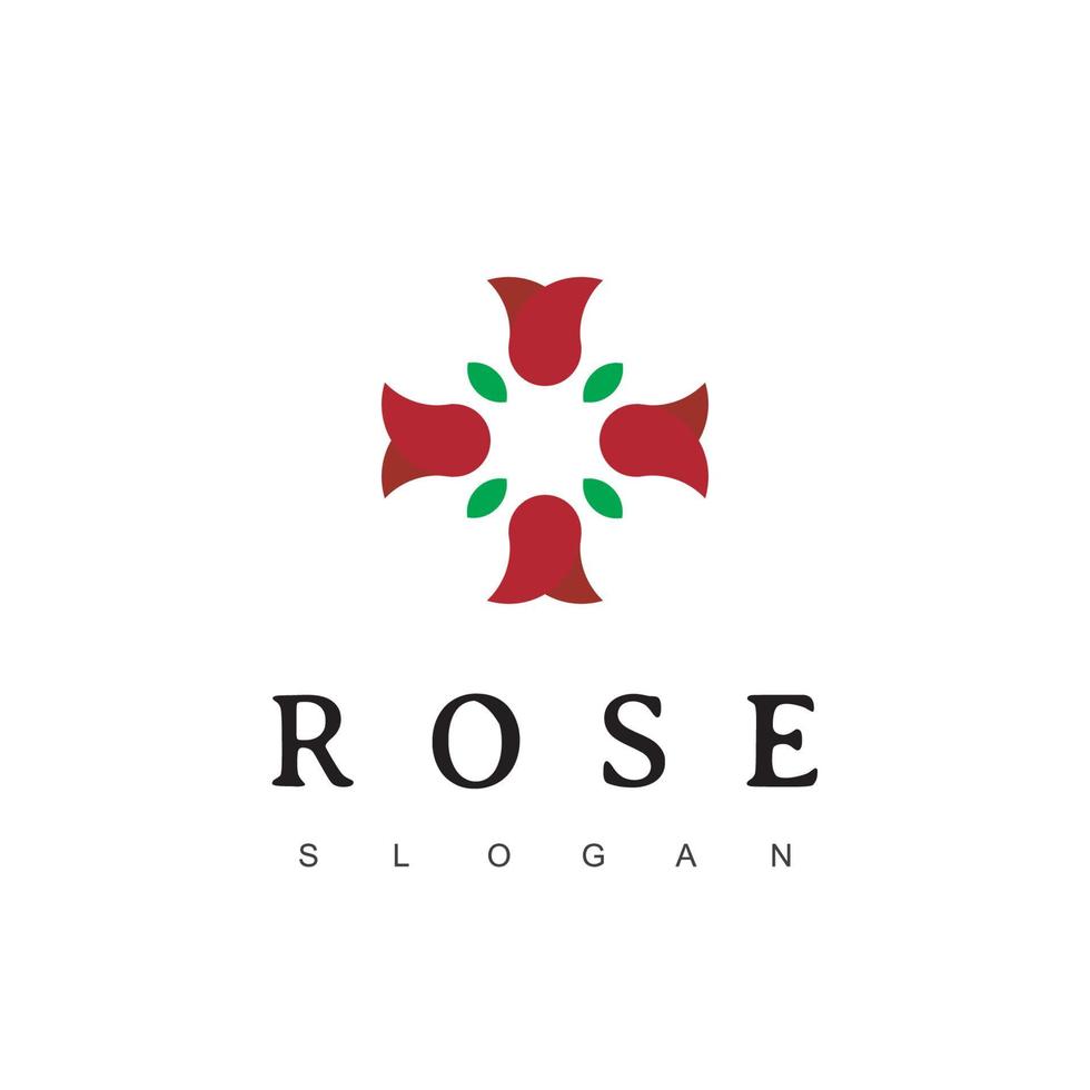 modello di progettazione logo fiore rosa vettore