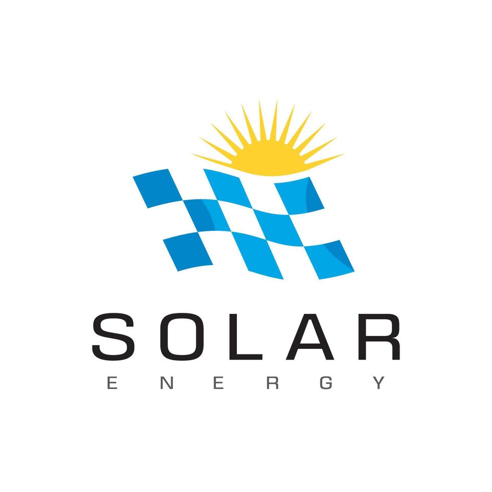 modello di progettazione del logo dell'energia solare vettore